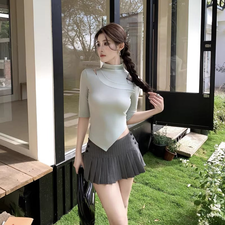 【tops】フェイクレイヤードトップス Q8075