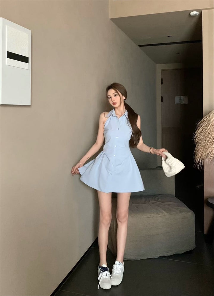 【dress】ノースリーブシャツワンピース　M24539