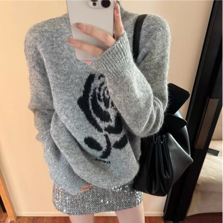 【tops】ジャカードニットセーター　M27654