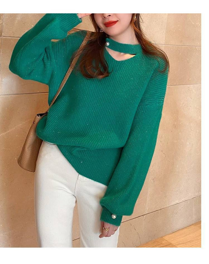【tops】カットワークニットセーター　M18336