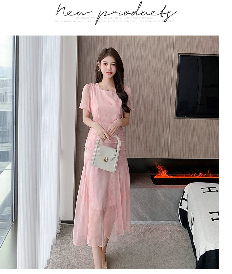 【dress】輝いて超人気 ! エレガント花柄ワンピース　M17441