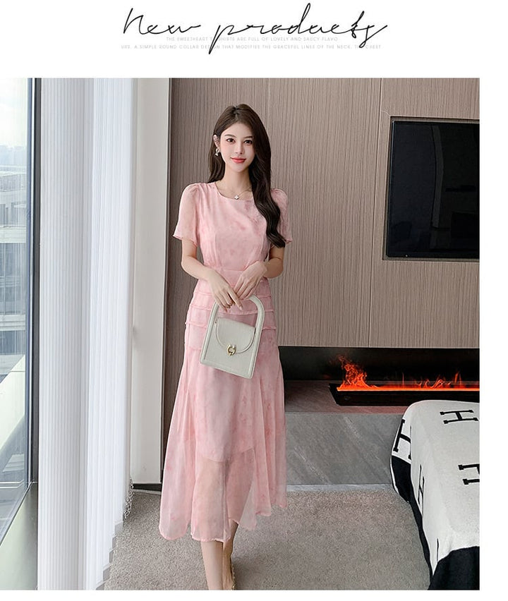 【dress】輝いて超人気 ! エレガント花柄ワンピース　M17441
