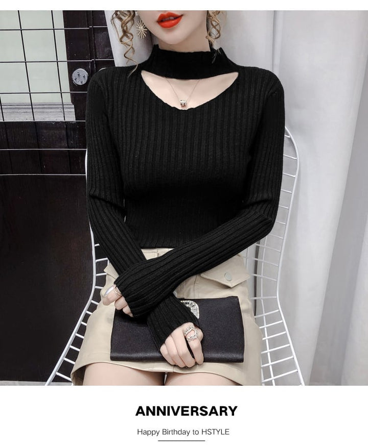 【tops】カットワークニットトップス　M27003