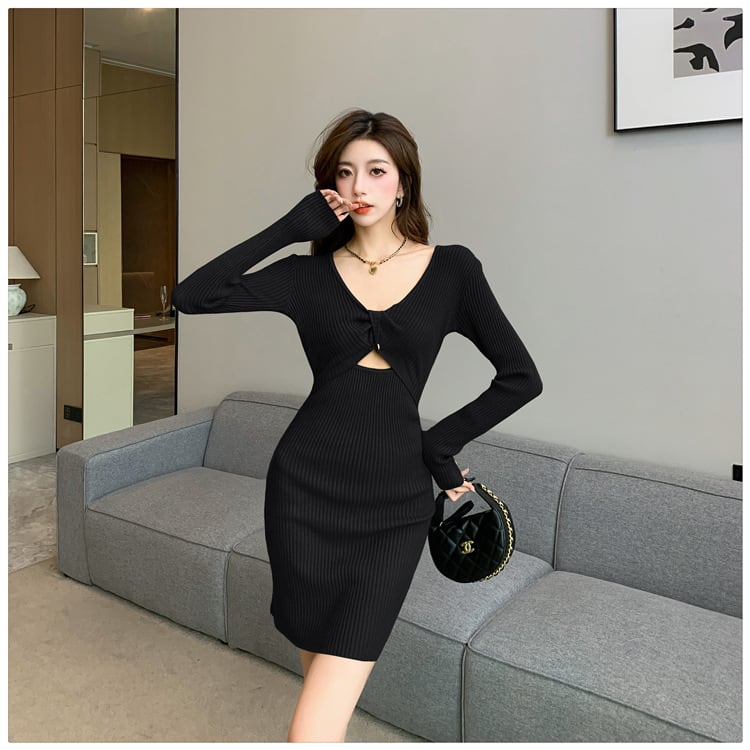 【dress】カットワーク2WAYニットワンピース　M17947