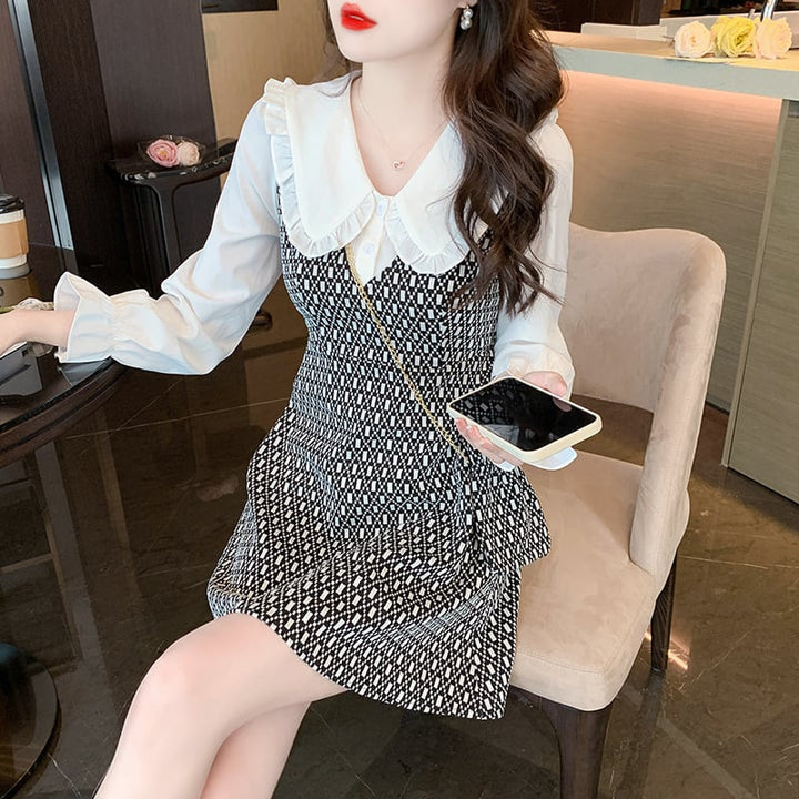 【dress】気質満点大人可愛い切り替えデートワンピース　M17405