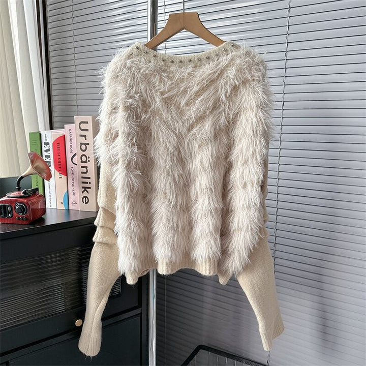 【outer】シャギーVネックニットカーデ　M18276