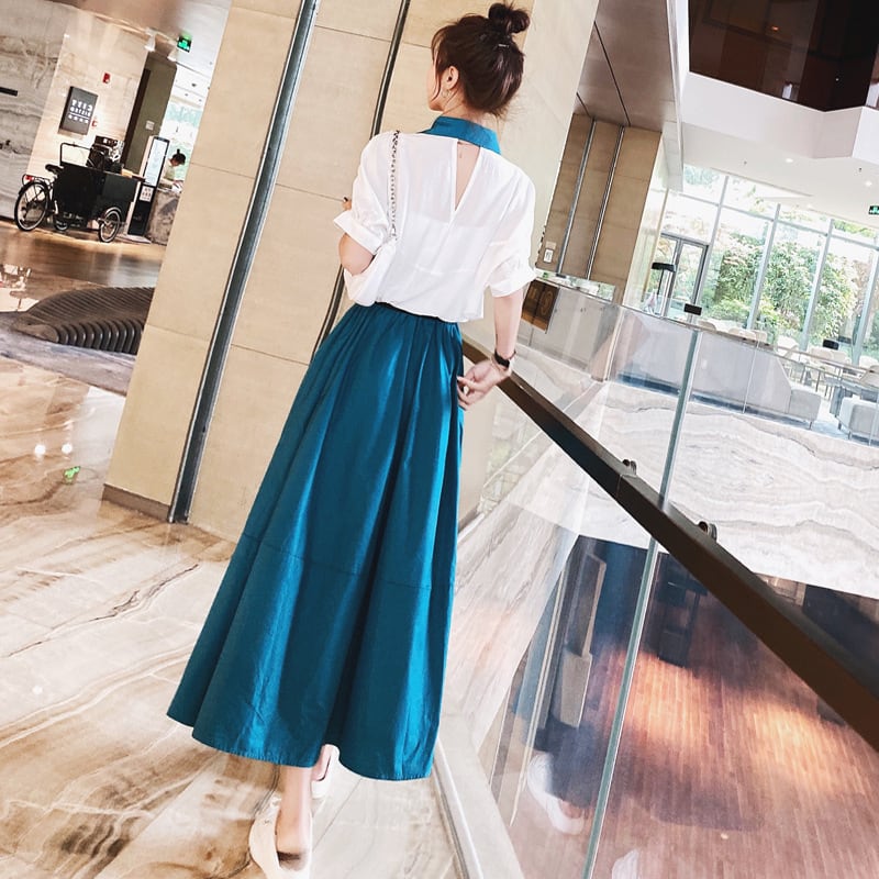 【dress】おしゃれ大人気切り替え配色シャツワンピース　M16816