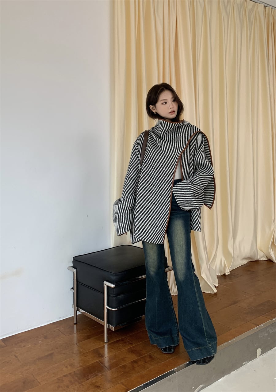 【outer】不規則 イレギュラーチェスターコート　M26664