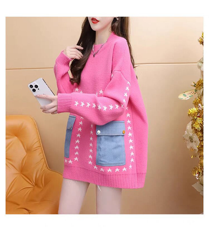 【tops】クルーネックニットセーター　M29196