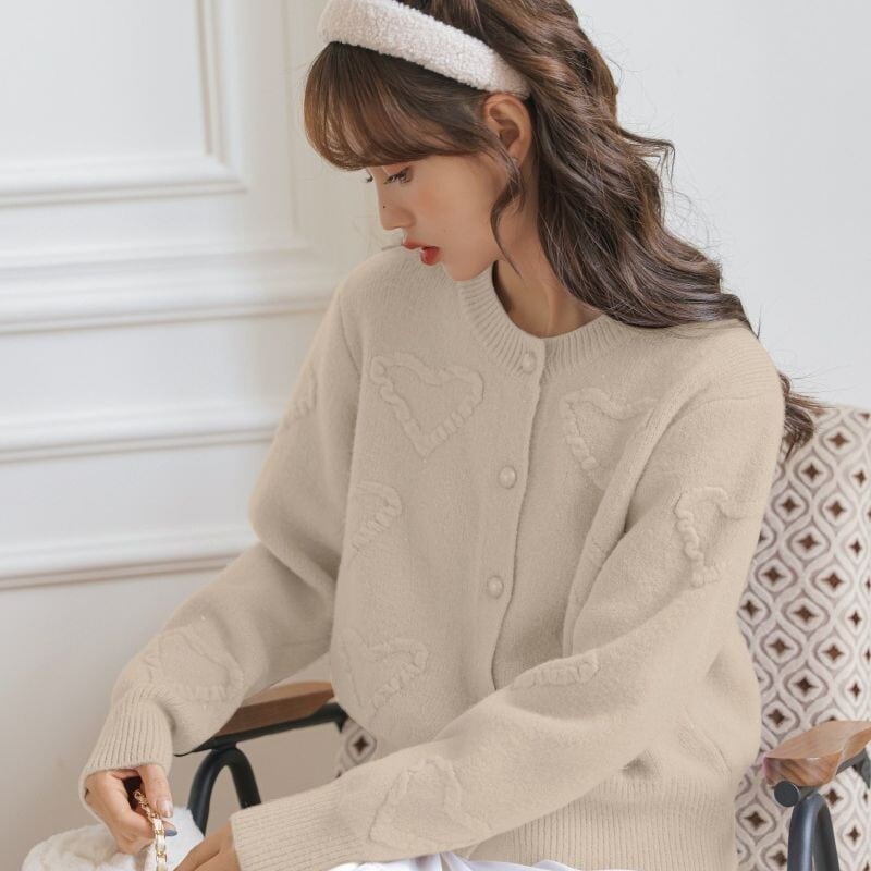 【outer】クルーネックニットカーデ　M18129