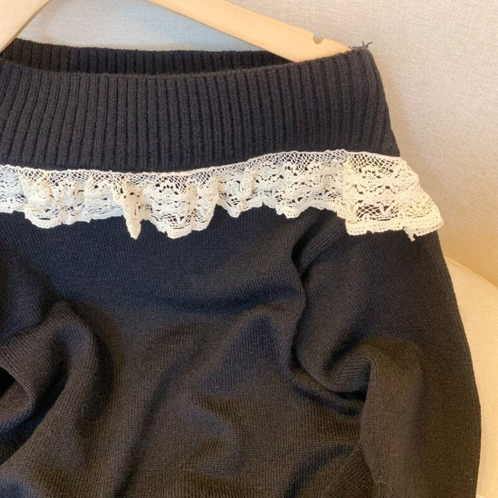 【tops】レース切り替えニットセーター　M29192