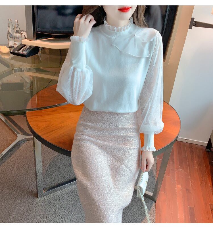 【tops】チュールドッキングニットトップス　M27139