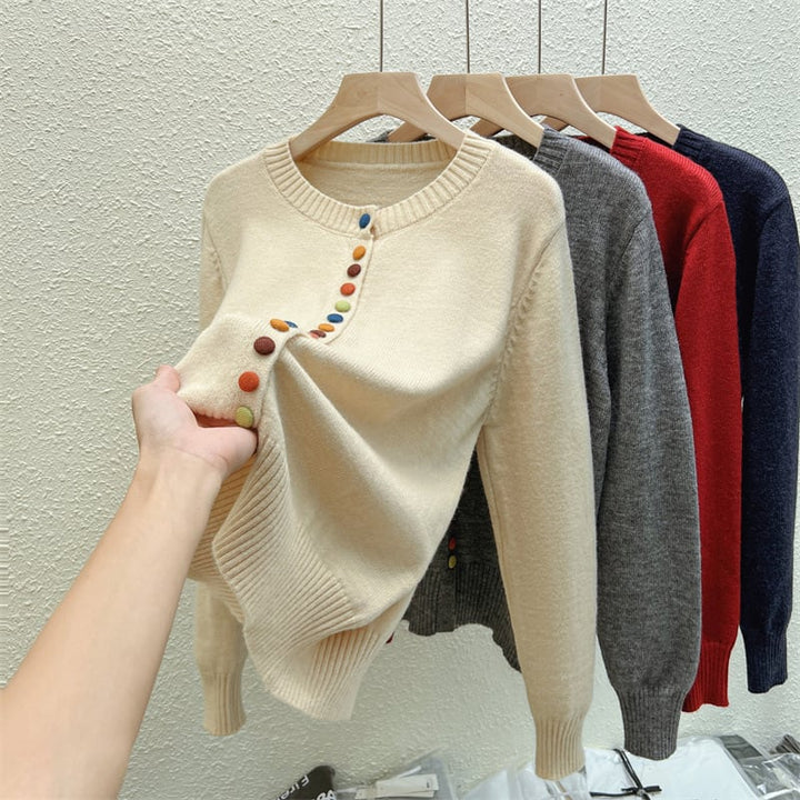 【outer】ボーダー柄デザインニットカーデ　M26814