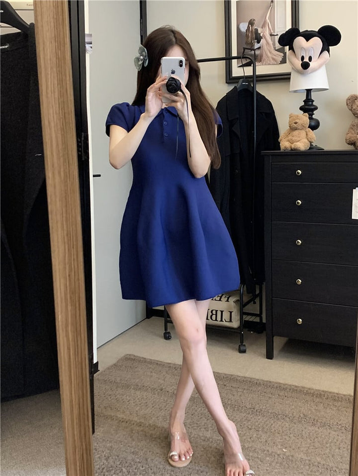 【dress】ポロネック立体感ミニワンピース　N2667