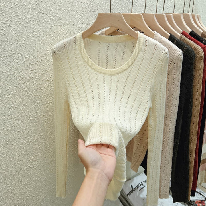 【tops】カットワークニットトップス　M26513
