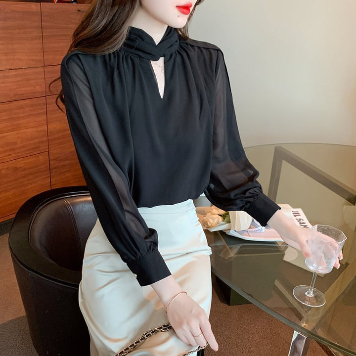 【tops】カットワークシャツトップス　M18250