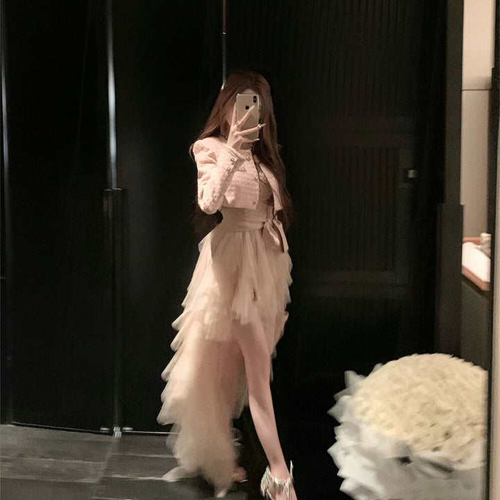 【dress】イレヘムチュールワンピース　N3411