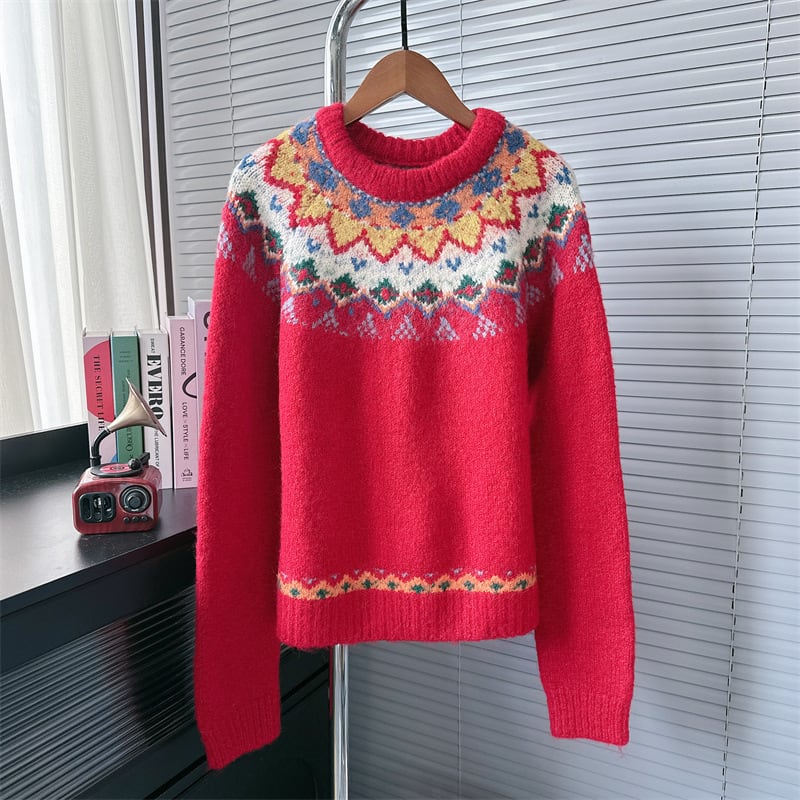 【tops】クルーネックニットセーター　M26463