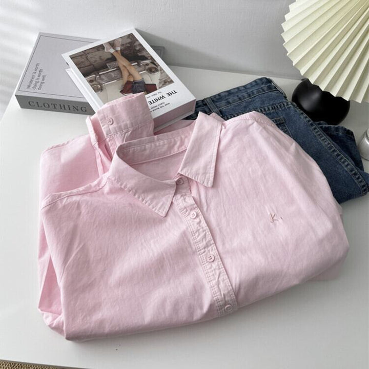 【tops】POLOネック刺繍シャツ　M29906