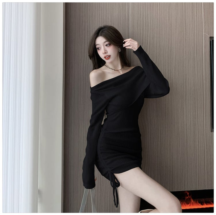 【dress】女子力アップエレガントニットワンピース　M17465