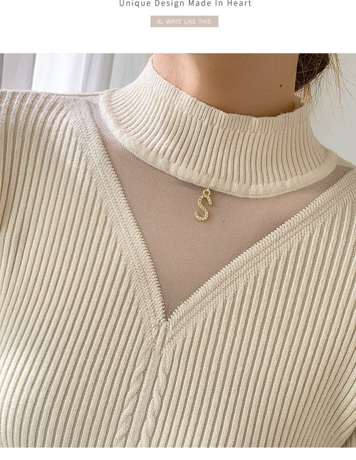 【tops】チュールドッキングニットトップス　M27180