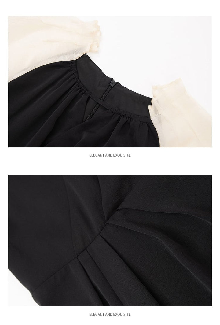 【dress】おしゃれ大人気切り替えデートワンピース着瘦せ　M17082