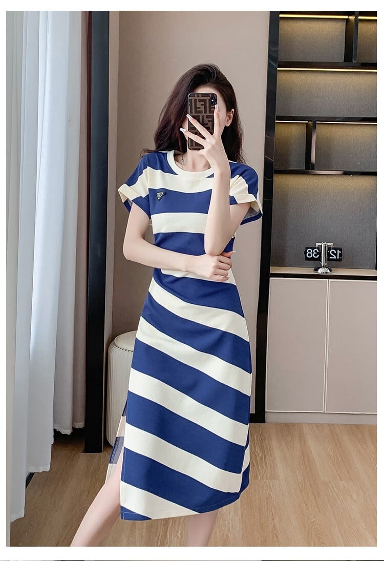 【dress】着回し最強肌触りいい ボーダー柄ワンピース　M17160