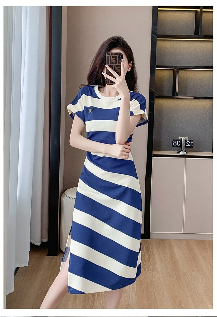 【dress】着回し最強肌触りいい ボーダー柄ワンピース　M17160