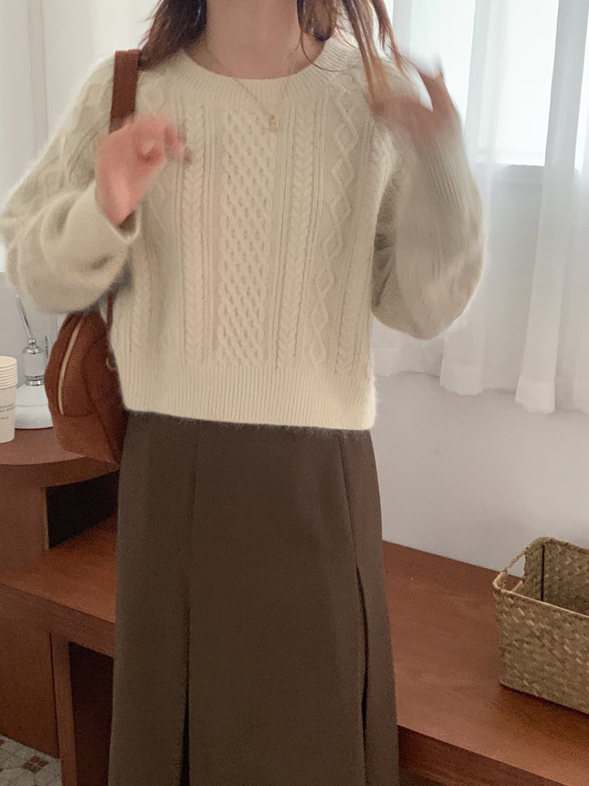 【tops】クルーネックニットセーター　M18167