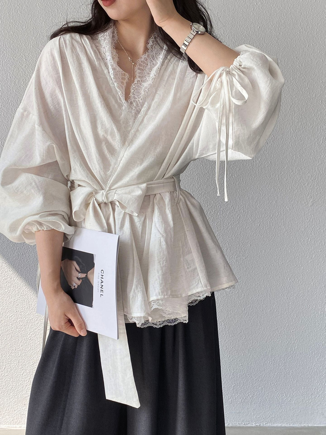 【tops】レースドッキングトップス Q8244