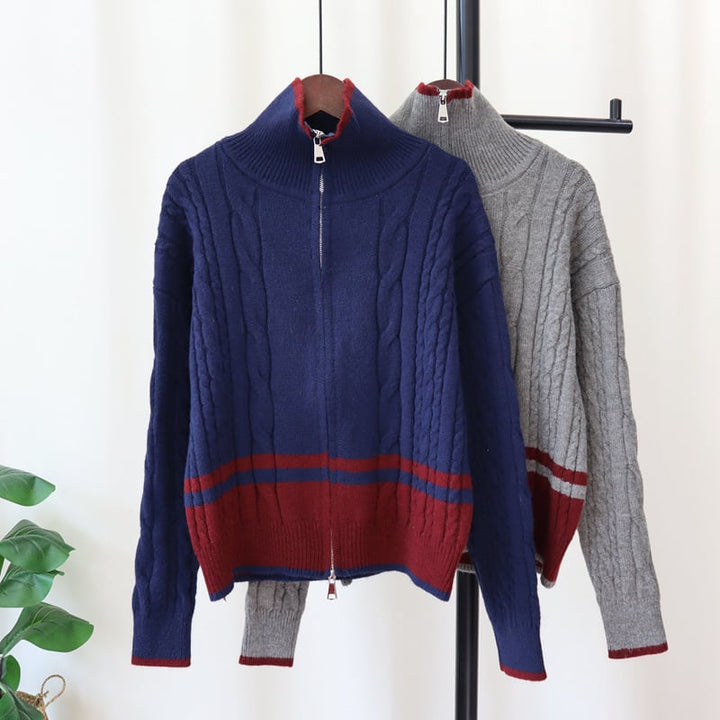 【outer】ファスナーニットカーデ　M27907
