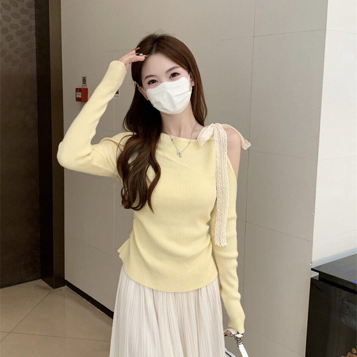 【tops】オフショルダーニットトップス　M27365
