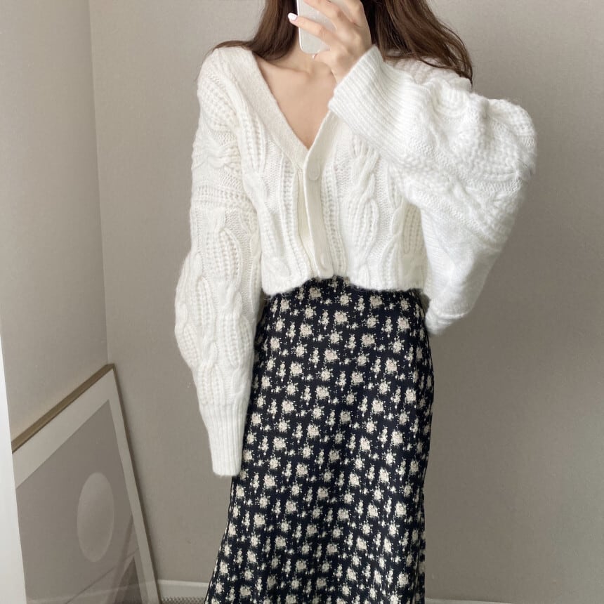 【outer】Vネックニットカーデ　M26658