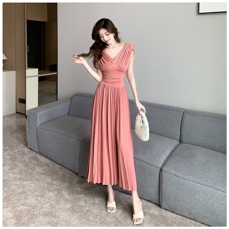 【dress】Vネックワンピース　M24966