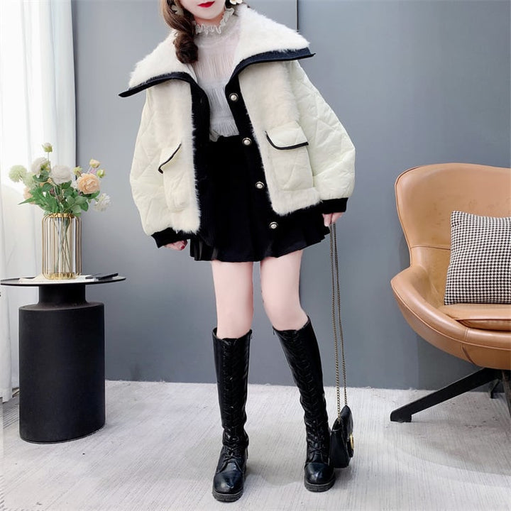 【outer】裹起毛ショートダウン　M28274