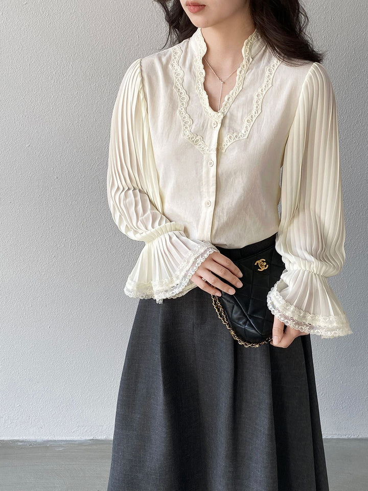 【tops】ベルシェイプカフスシャツ Q8247