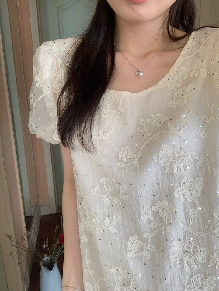 【dress】ジャカード刺繍ワンピース　M24731