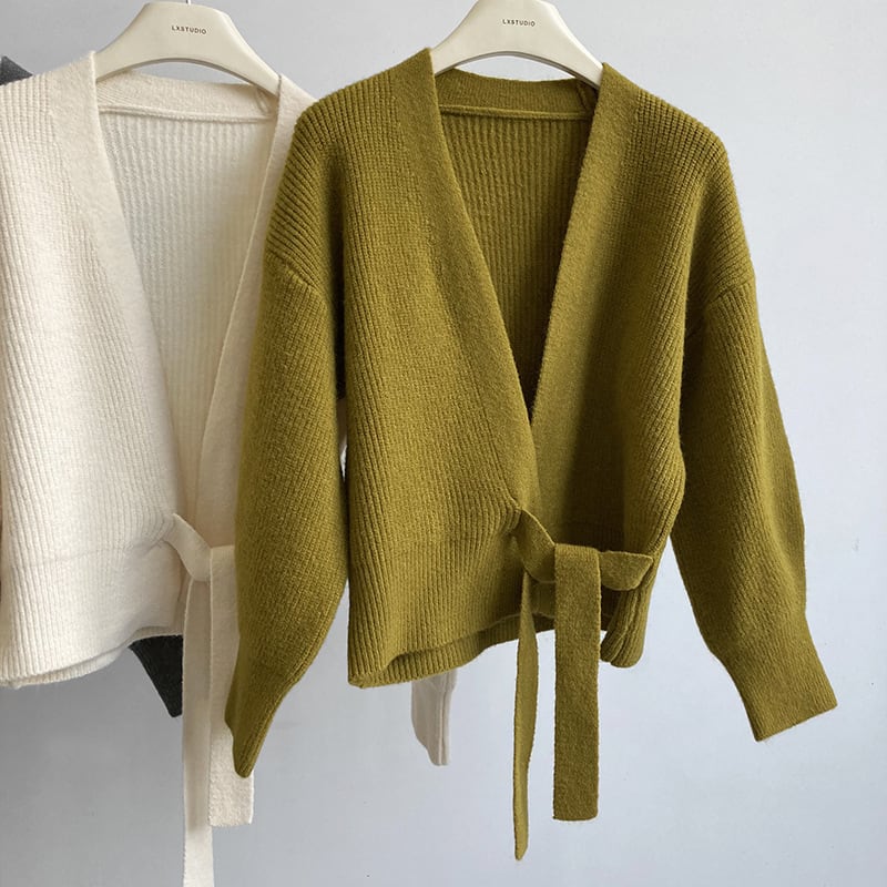 【tops】カシュクールニットセーター　M17866