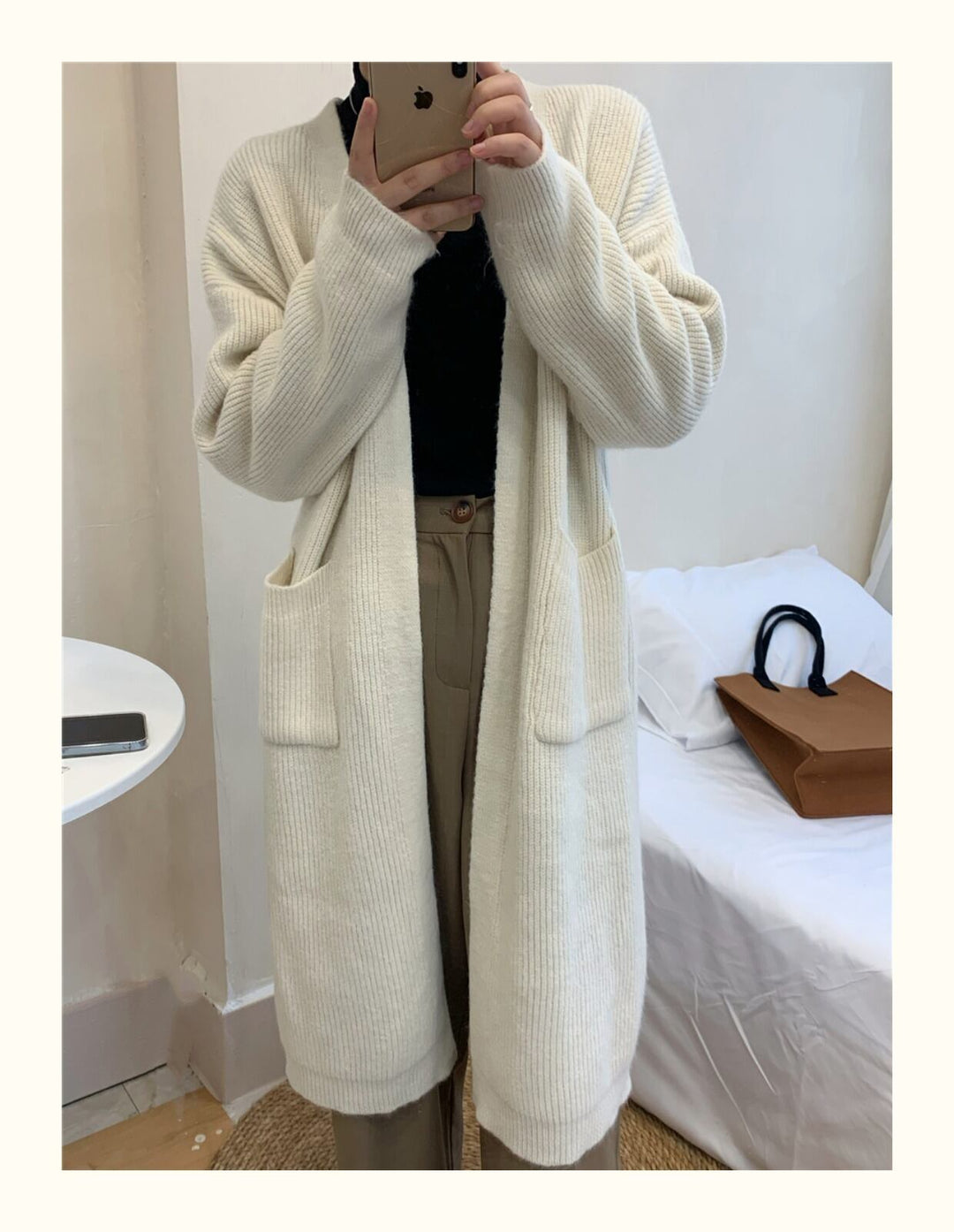 【outer】ロング丈ニットカーデ　M19145