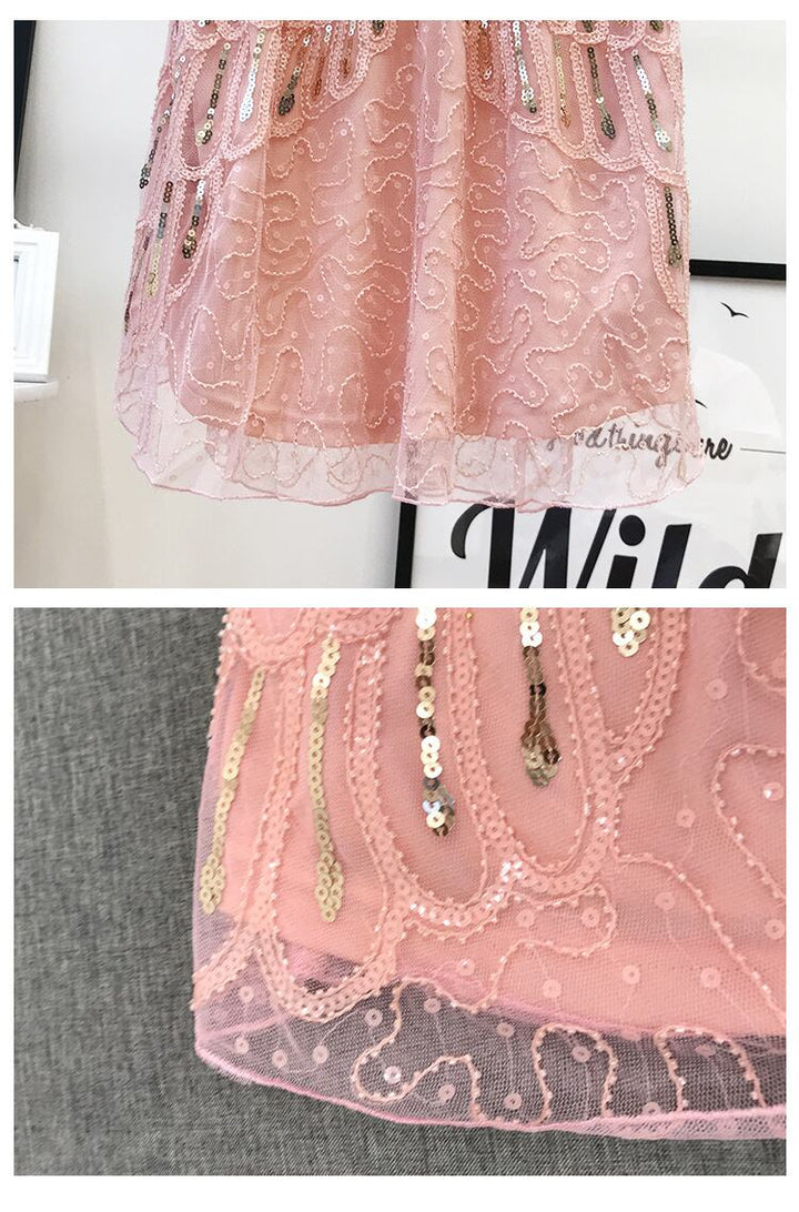 【dress】ノースリーブスパンコールワンピース　M30142