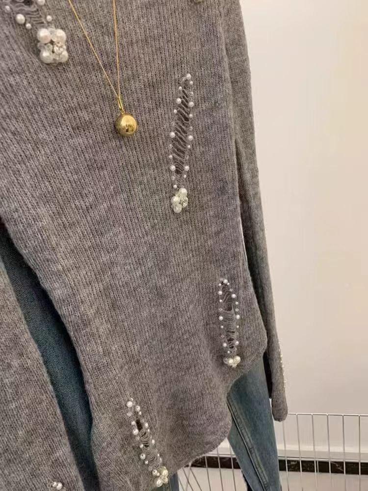 【tops】パールニットセーター　M29309