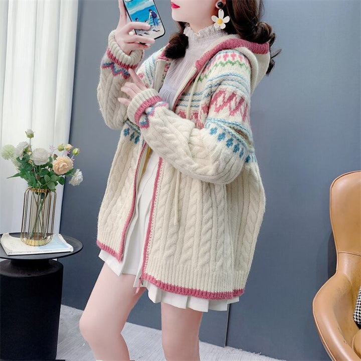 【outer】ジャカードニットカーデ　M28704