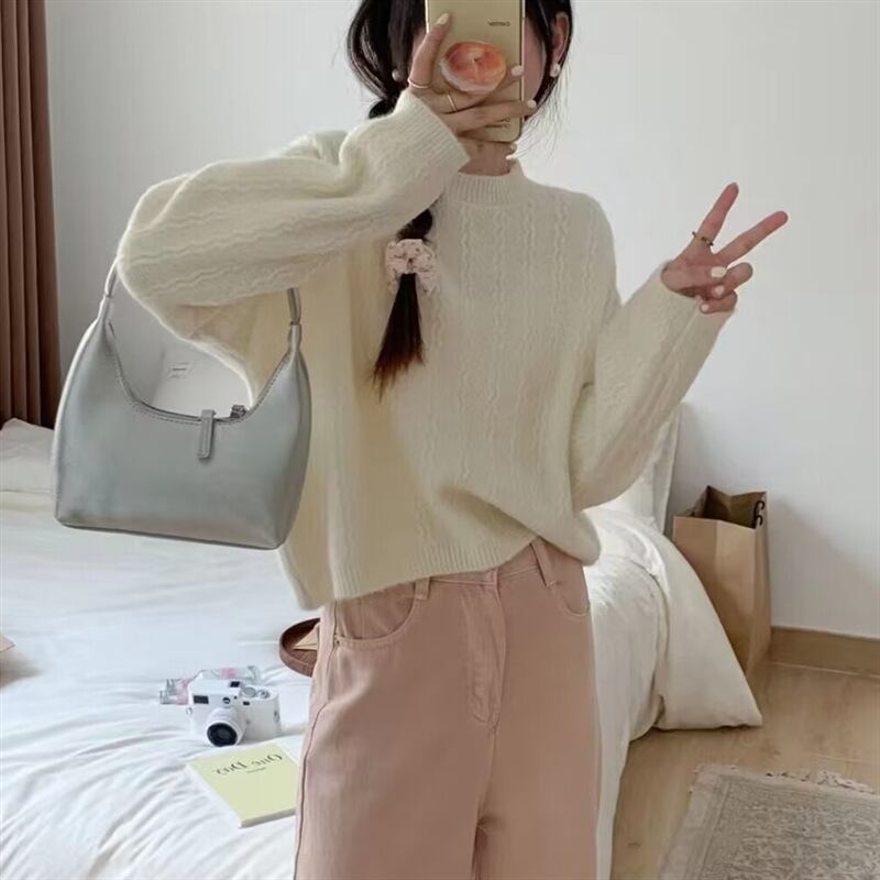 【tops】クルーネックニットセーター　M18495