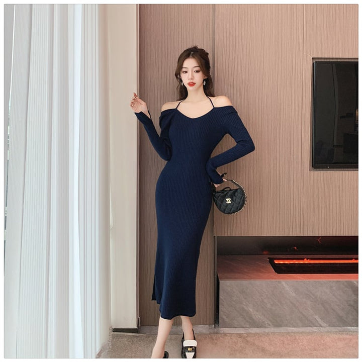 【dress】好感度UPエレガントニットワンピース　M17587