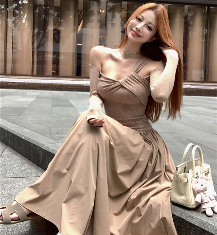 【dress】ニットドッキングワンピース　M28174