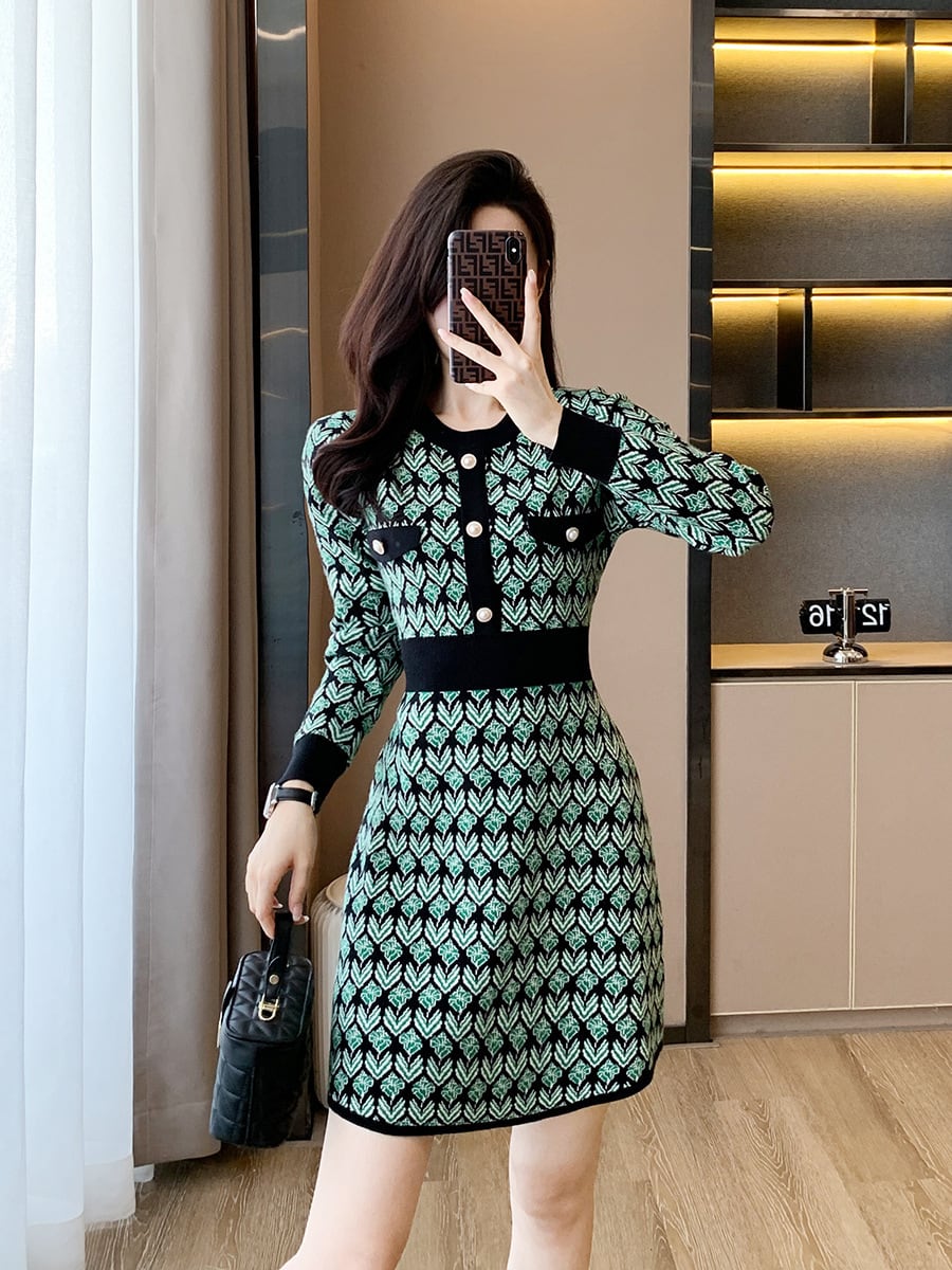 【dress】着回し力抜群エレガントニットワンピース　M17492