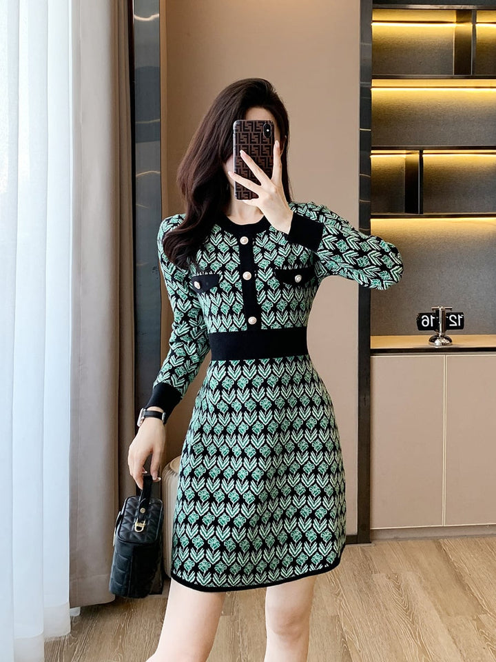 【dress】着回し力抜群エレガントニットワンピース　M17492
