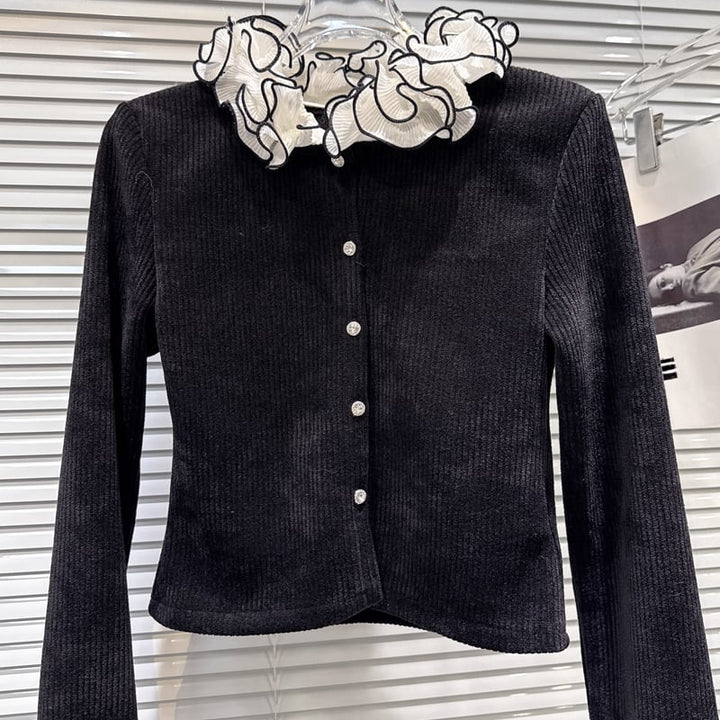【outer】シフォンフレアドッキングコーデュロイコート Q7347