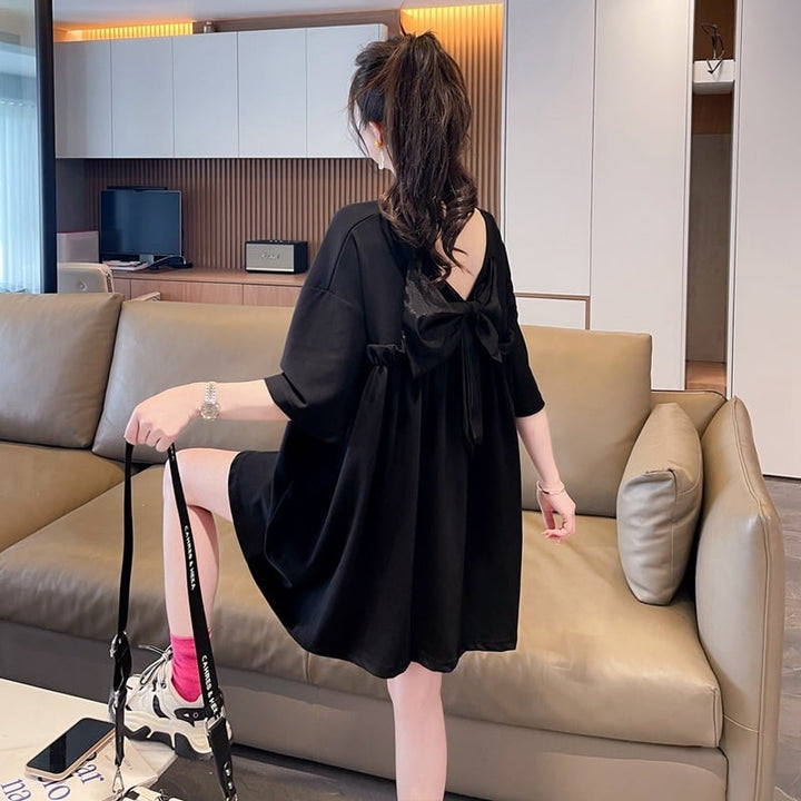 【tops】リボン付きTシャツ　M24349