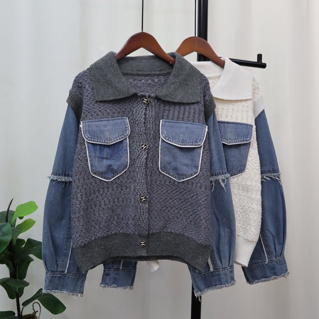 【outer】フラップポケットニットカーデ　M18290